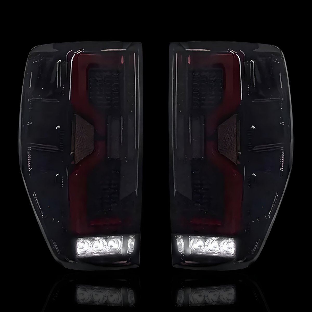 Smoked 3D LED Stripe Tail Lights – Fits Ford Ranger PX MK1 / MK2 / MK3 (2011–2021) | LH + RH Pair - Blckline Automotive