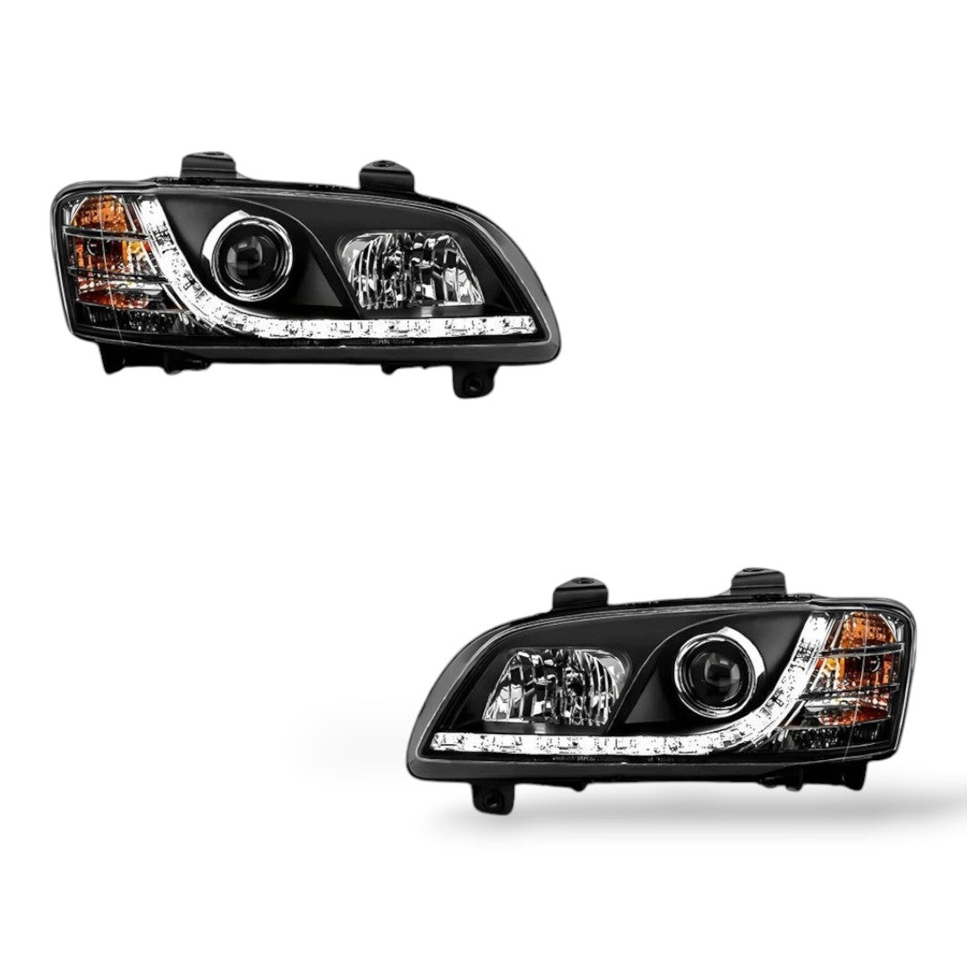 Black DRL LED Headlights – Fits Holden Commodore VE Series 2 (2010–2013)
