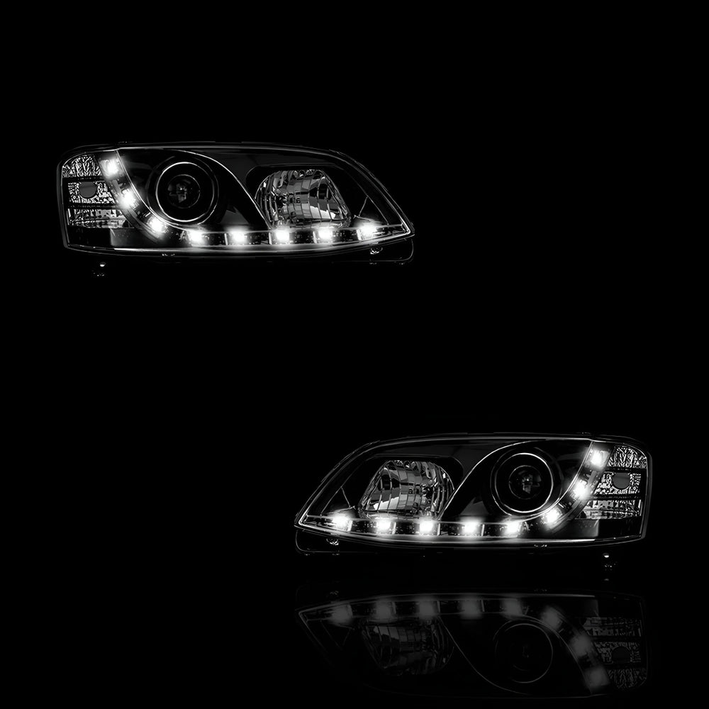 Black DRL LED Projector Headlights – Fits Holden Commodore VE Series 1 (2006–2010) | LH + RH Pair - Blckline Automotive