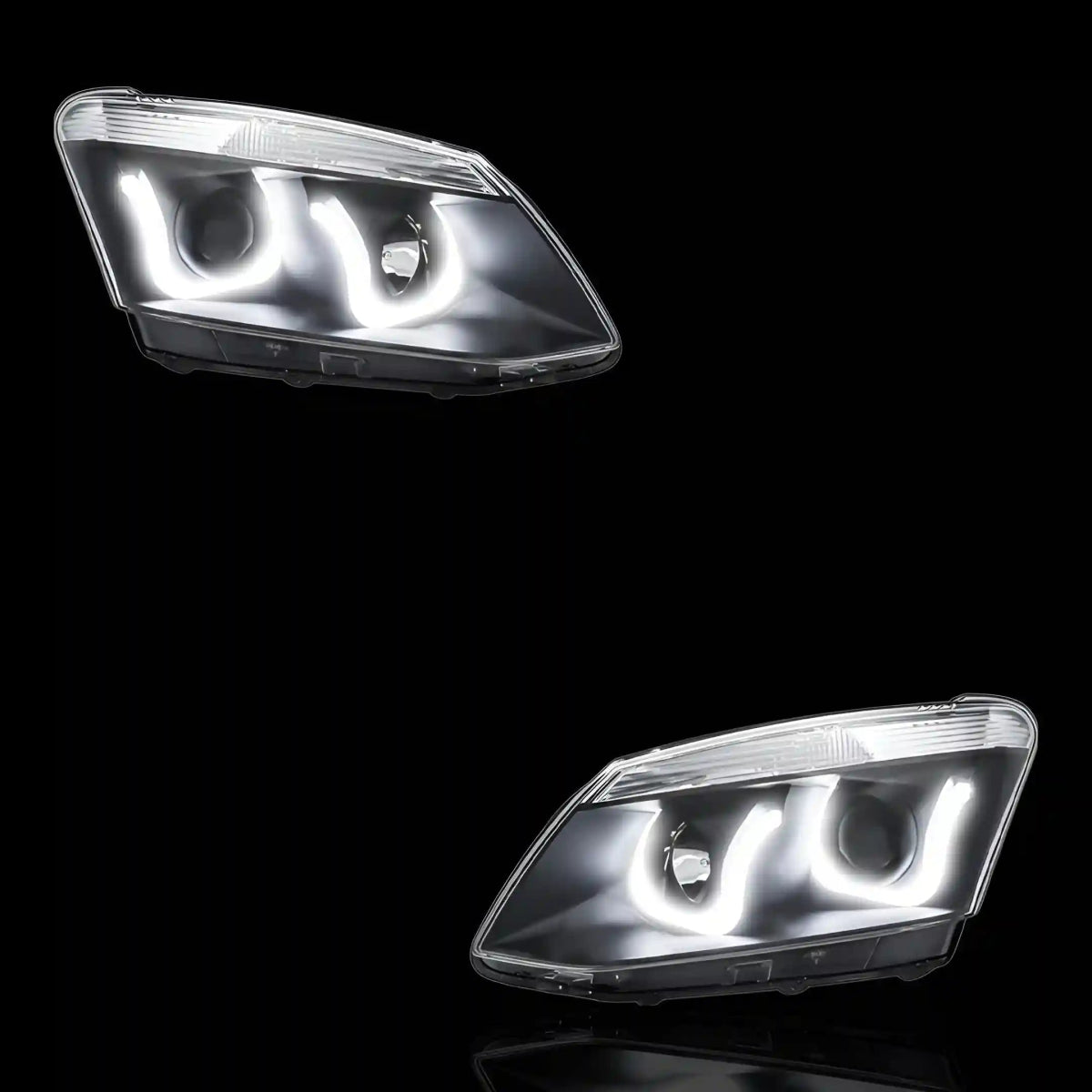 Black Eagle U - Shape Halo Angel Eyes Headlights – Fits Isuzu D - MAX (2012 - 2016) | LH + RH Pair - Blckline Automotive