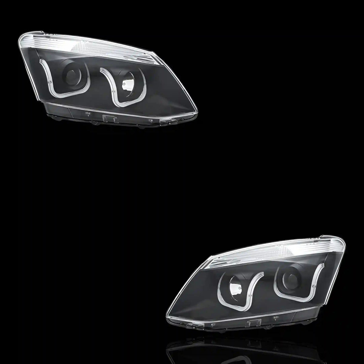 Black Eagle U - Shape Halo Angel Eyes Headlights – Fits Isuzu D - MAX (2012 - 2016) | LH + RH Pair - Blckline Automotive