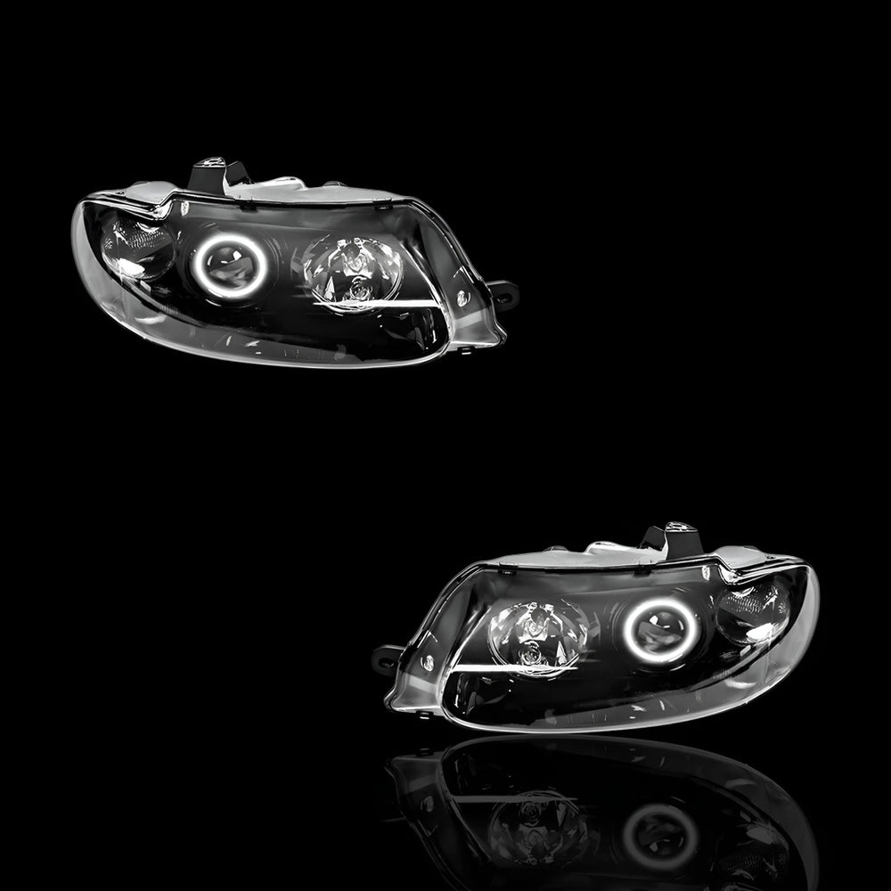 Black LED Halo Angel Eyes Altezza Headlights – Fits Holden Commodore VT (1997–2000) | LH + RH Pair - Blckline Automotive