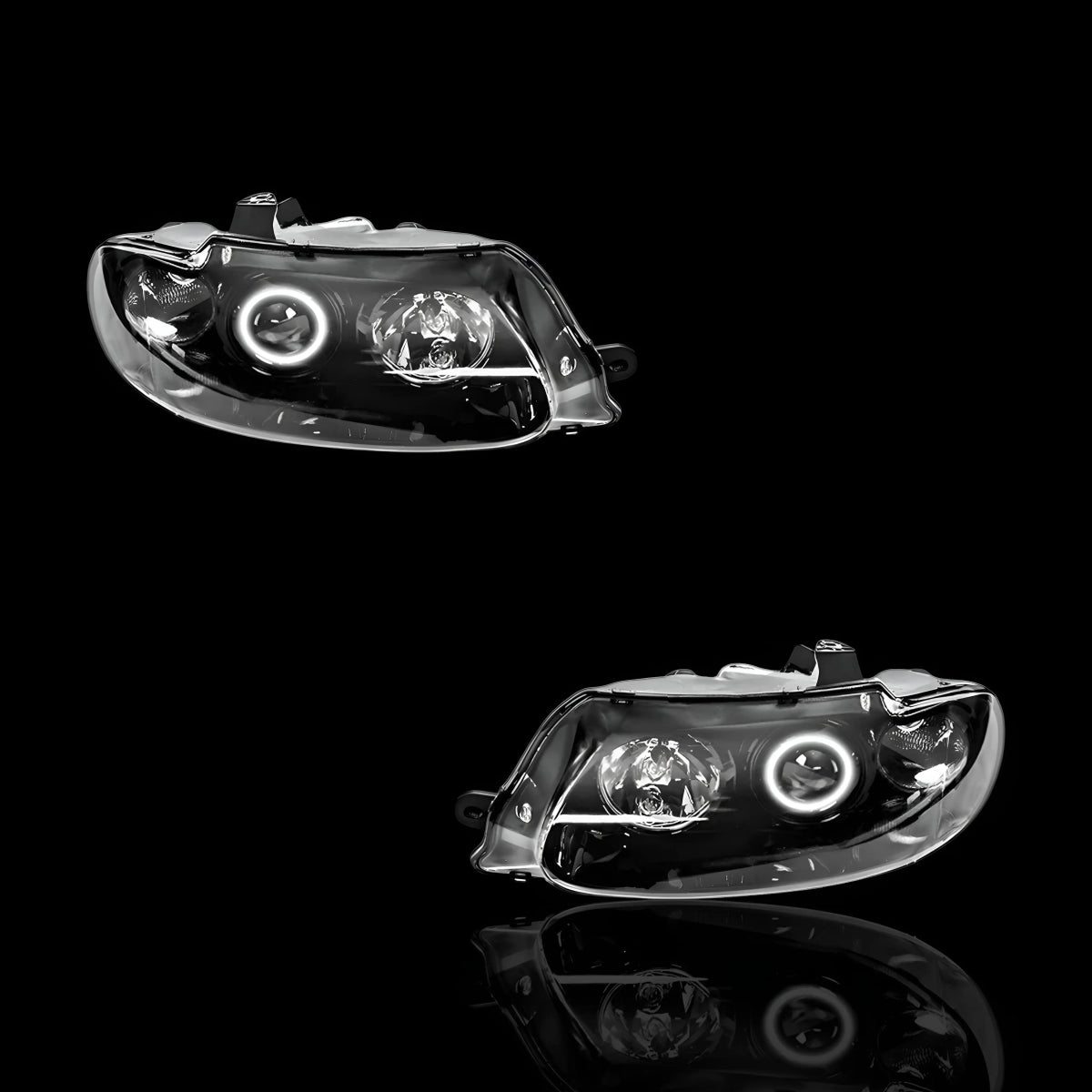 Black LED Halo Angel Eyes Altezza Headlights – Fits Holden Commodore VT (1997–2000) | LH + RH Pair - Blckline Automotive