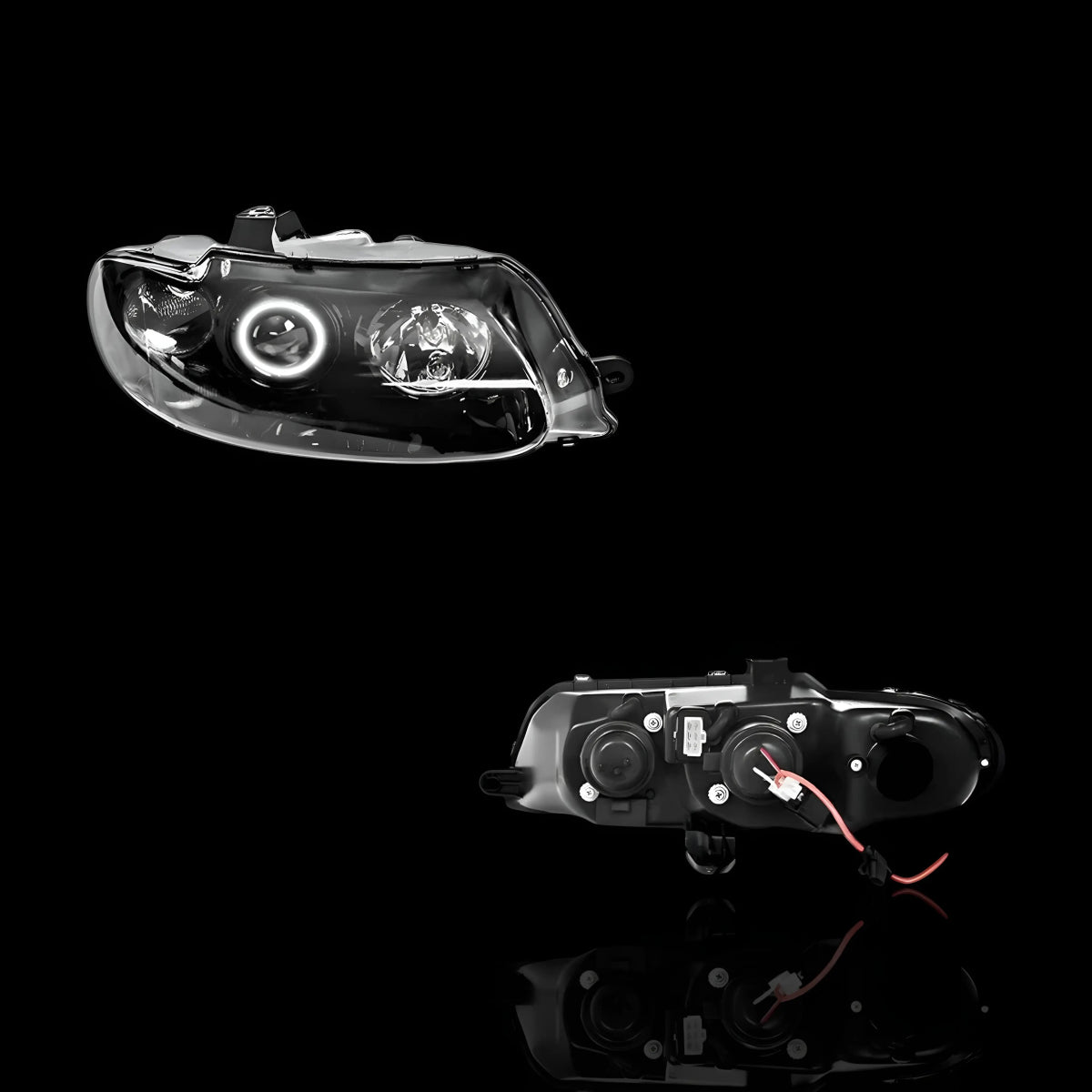 Black LED Halo Angel Eyes Altezza Headlights – Fits Holden Commodore VT (1997–2000) | LH + RH Pair - Blckline Automotive