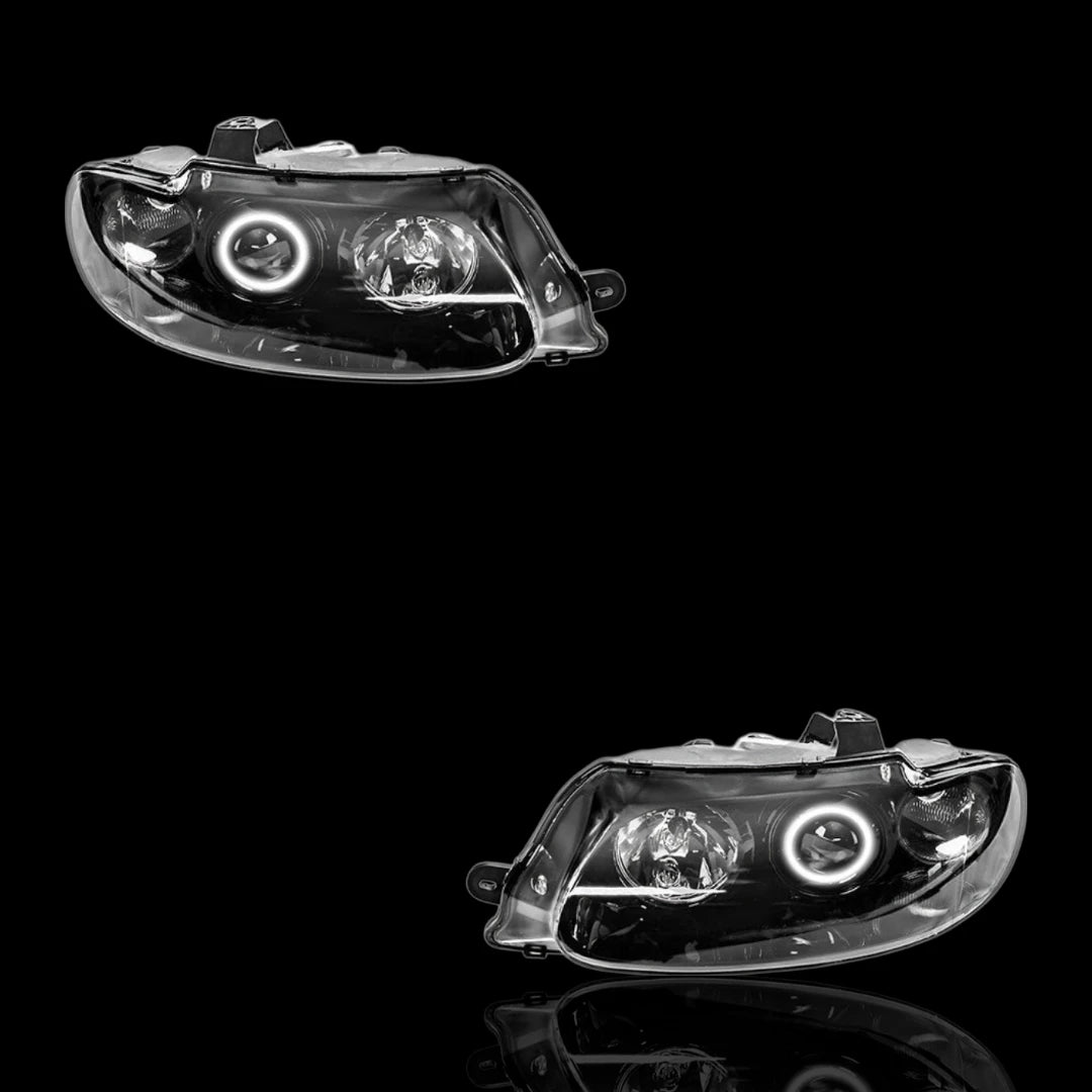 Black LED Halo Angel Eyes Headlights – Fits Holden Monaro VX / VY (2001 - 2004) | Both (LH + RH) - Blckline Automotive