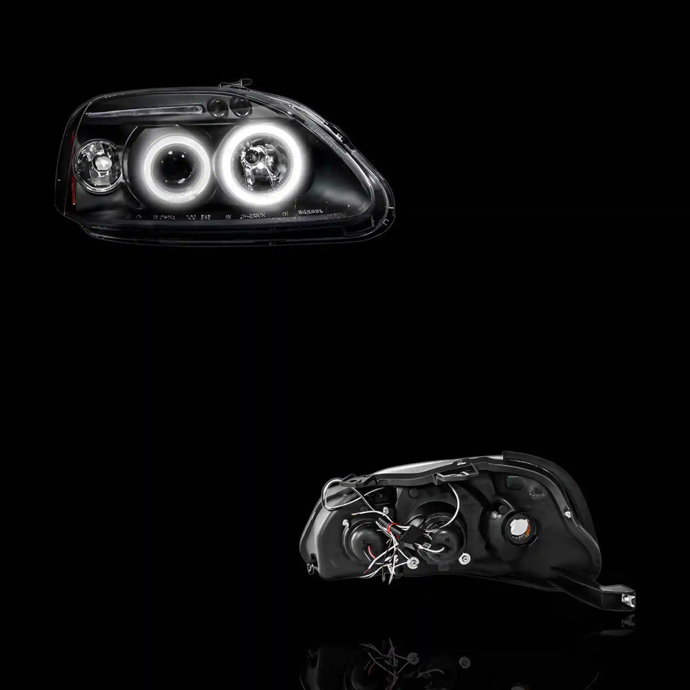 
                  
                    Black LED Halo Angel Eyes Projector Headlights – Fits Honda Civic EK (1999 - 2000) | Both (LH + RH) - Blckline Automotive
                  
                