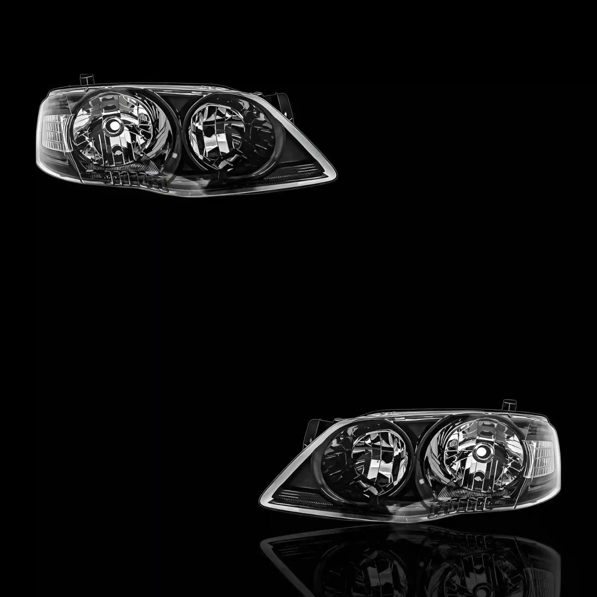 Black OEM Style Headlights – Fits Ford Falcon BF Series 2 & 3 (2006 - 2011) | LH + RH - Blckline Automotive