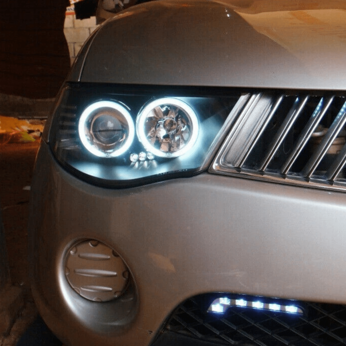 Black Series Halo Angel Eyes Projector Headlights – Fits Mitsubishi Triton ML MN (2006 - 2015) | LH + RH Pair - Blckline Automotive