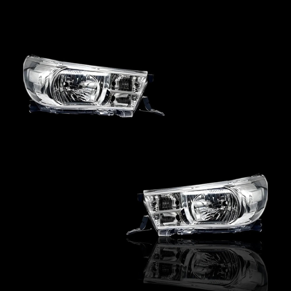 Clear Headlights – Fits Toyota Hilux N80 Workmate (2015–2022) | LH + RH Pair - Blckline Automotive