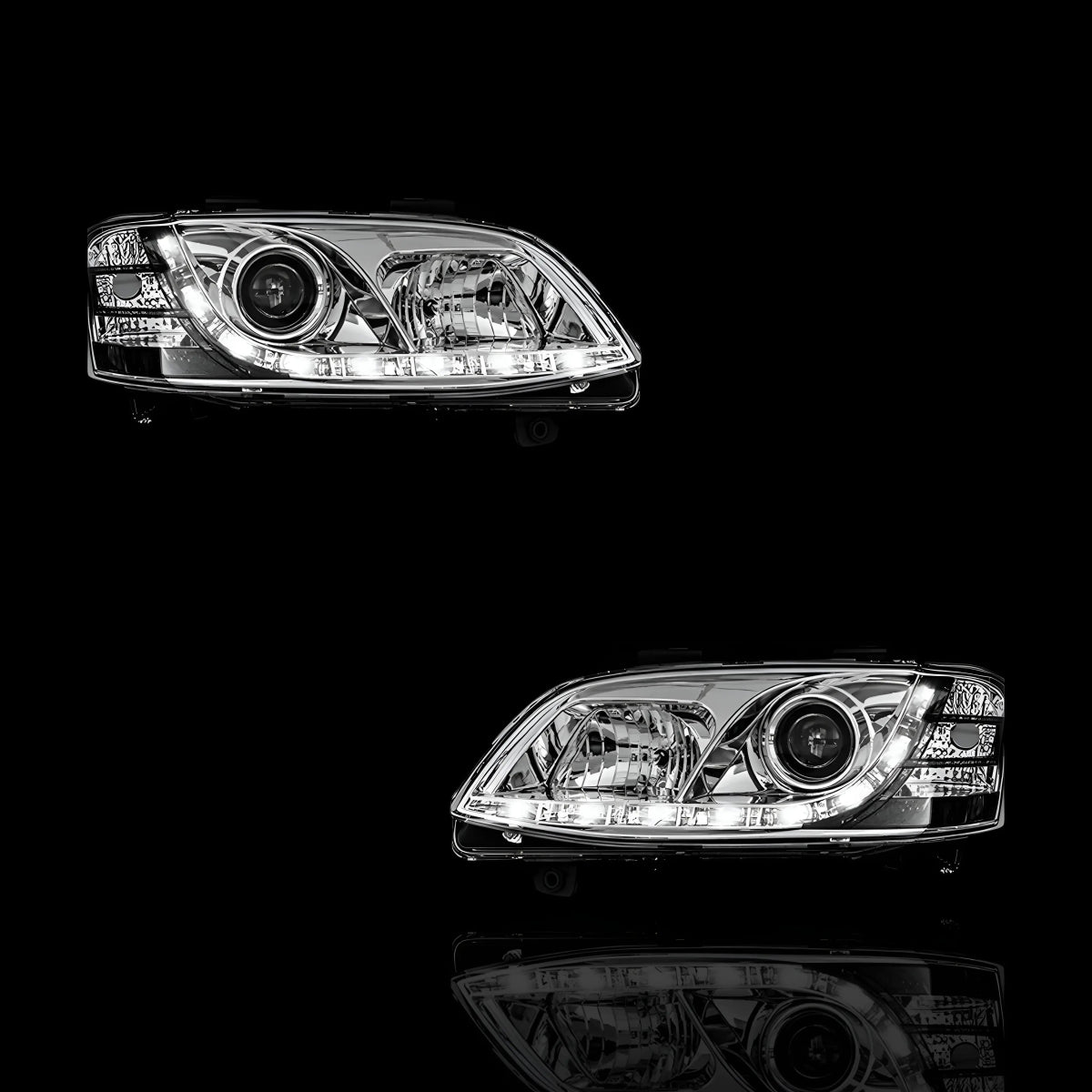 Crystal Clear DRL LED Projector Headlights – Fits Holden Commodore VE Series 2 (2010–2013) | LH + RH Pair - Blckline Automotive