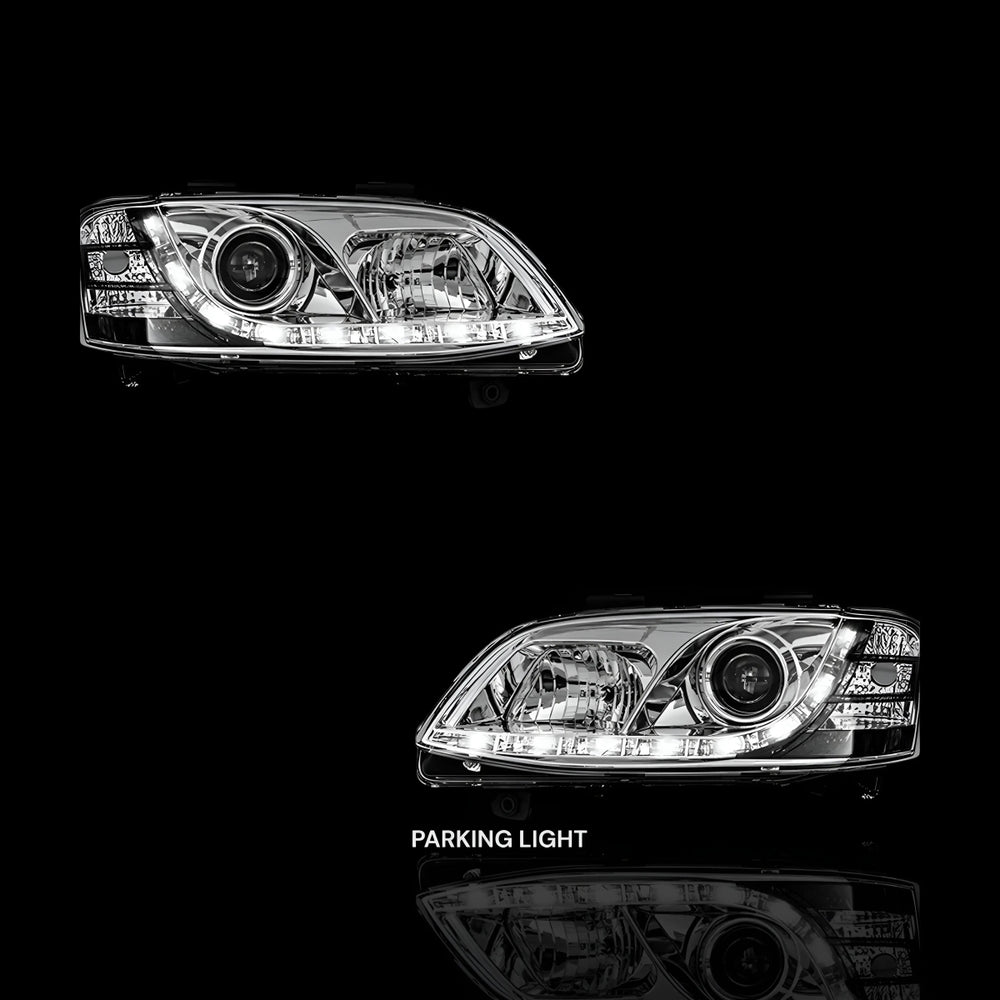 
                  
                    Crystal Clear DRL LED Projector Headlights – Fits Holden Commodore VE Series 2 (2010–2013) | LH + RH Pair - Blckline Automotive
                  
                