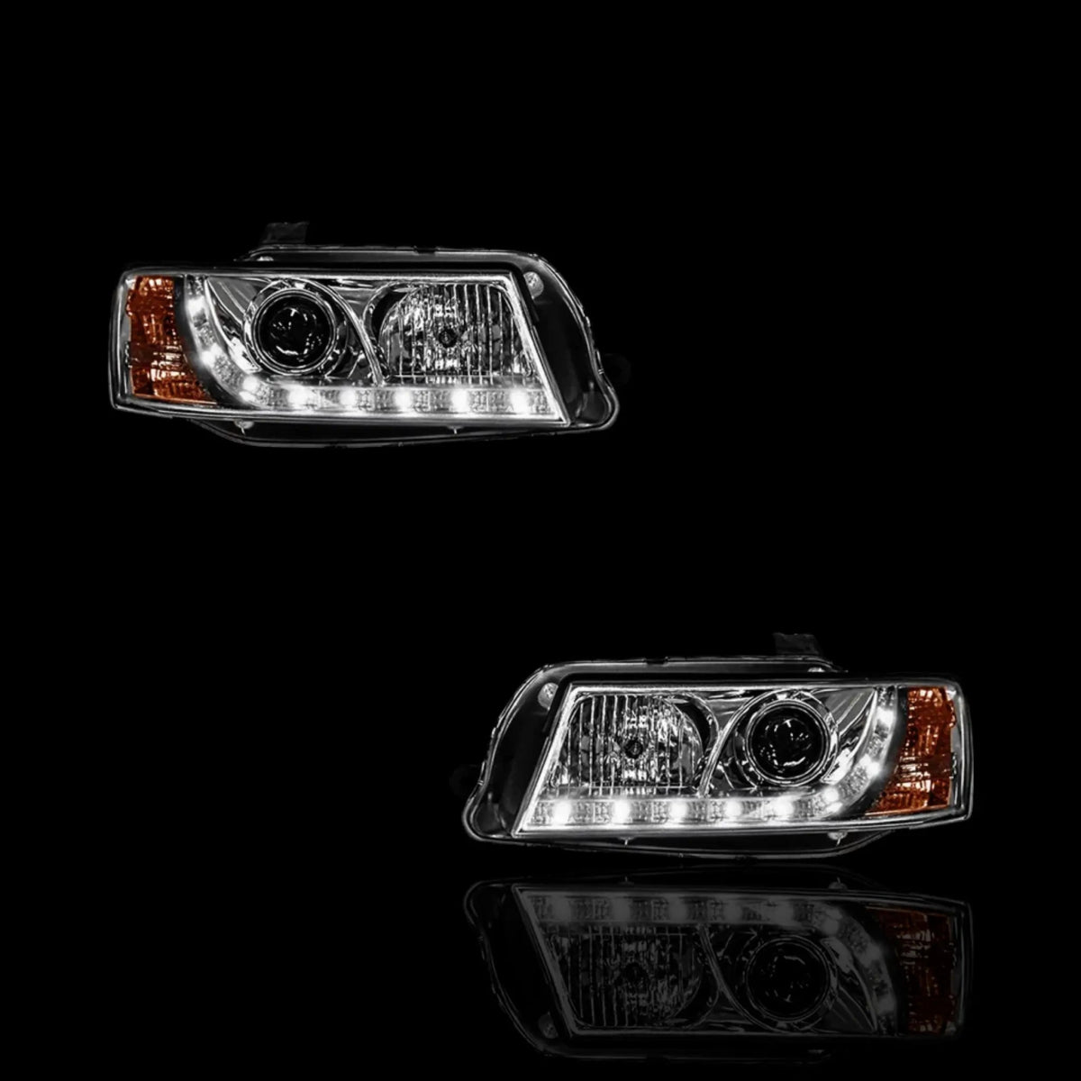 Crystal Clear DRL LED Projector Headlights – Fits Holden Commodore VZ (2004–2007) | LH + RH Pair - Blckline Automotive