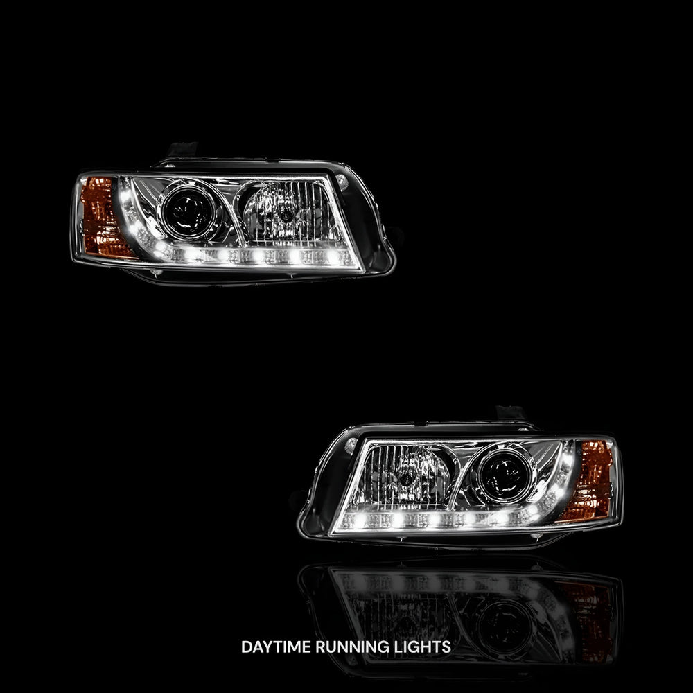 Crystal Clear DRL LED Projector Headlights – Fits Holden Commodore VZ (2004–2007) | LH + RH Pair - Blckline Automotive