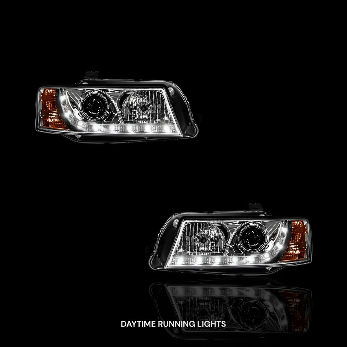 Crystal Clear DRL LED Projector Headlights – Fits Holden Commodore VZ (2004–2007) | LH + RH Pair - Blckline Automotive