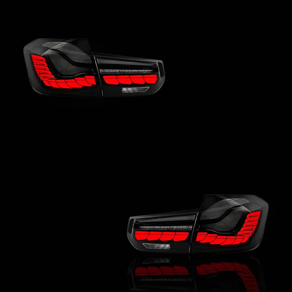 GTS Style Sequential Smoked LED Tail Lights – Fits BMW 3 - Series F30 / F80 / M3 (2012 - 2019) | LH + RH Pair - Blckline Automotive