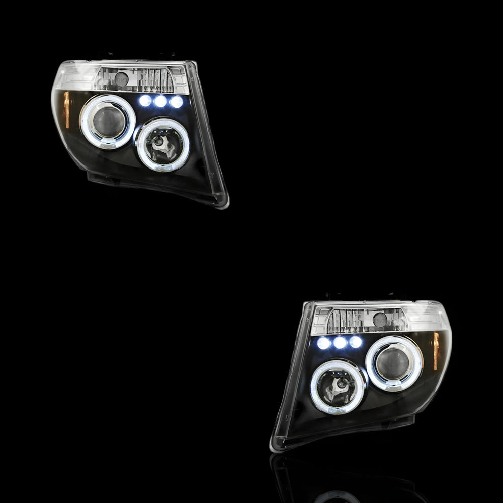 Halo Angel Eyes Headlights – Fits Nissan Navara D40 (2005–2010) | LH + RH Pair - Blckline Automotive