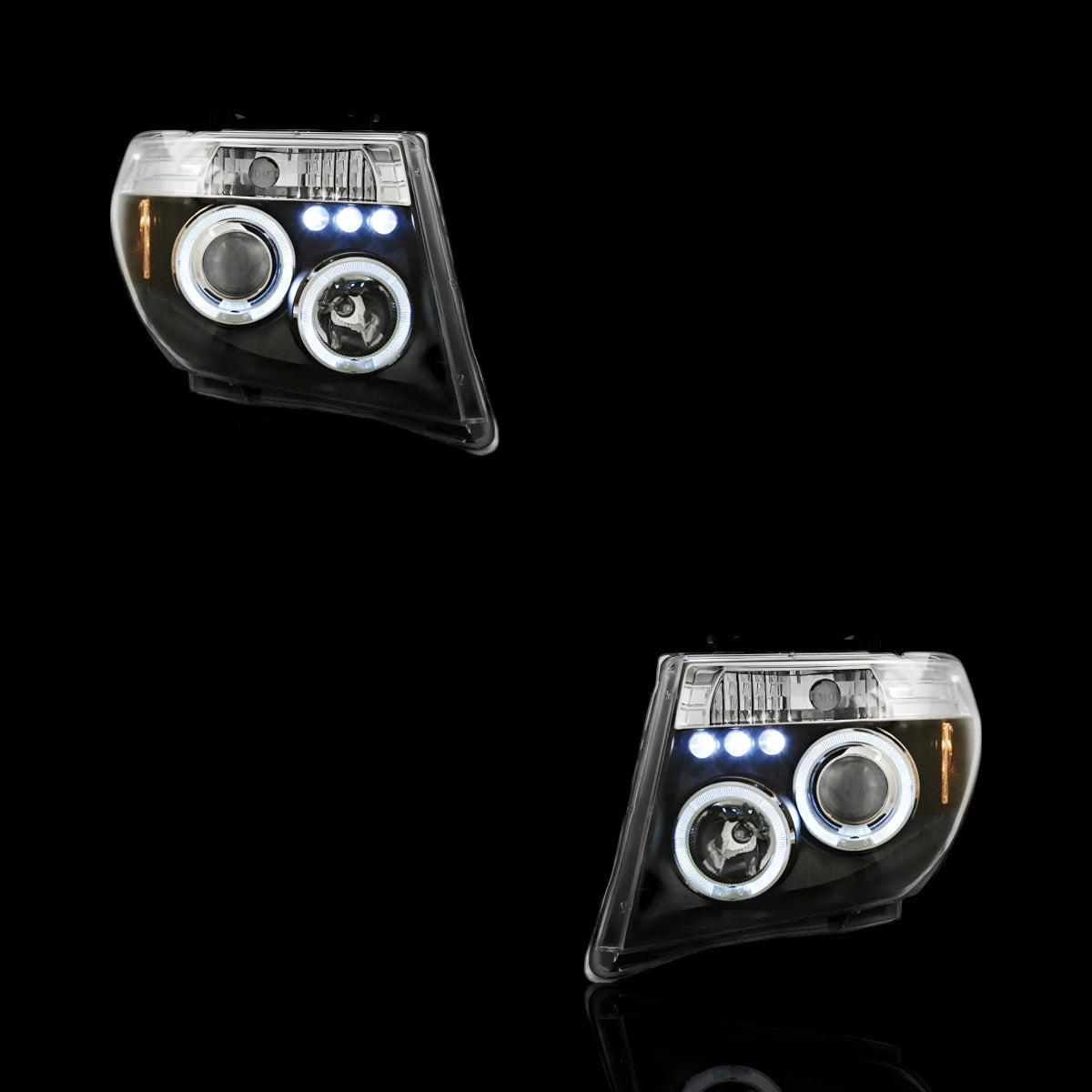 Halo Angel Eyes Headlights – Fits Nissan Navara D40 (2005–2010) | LH + RH Pair - Blckline Automotive