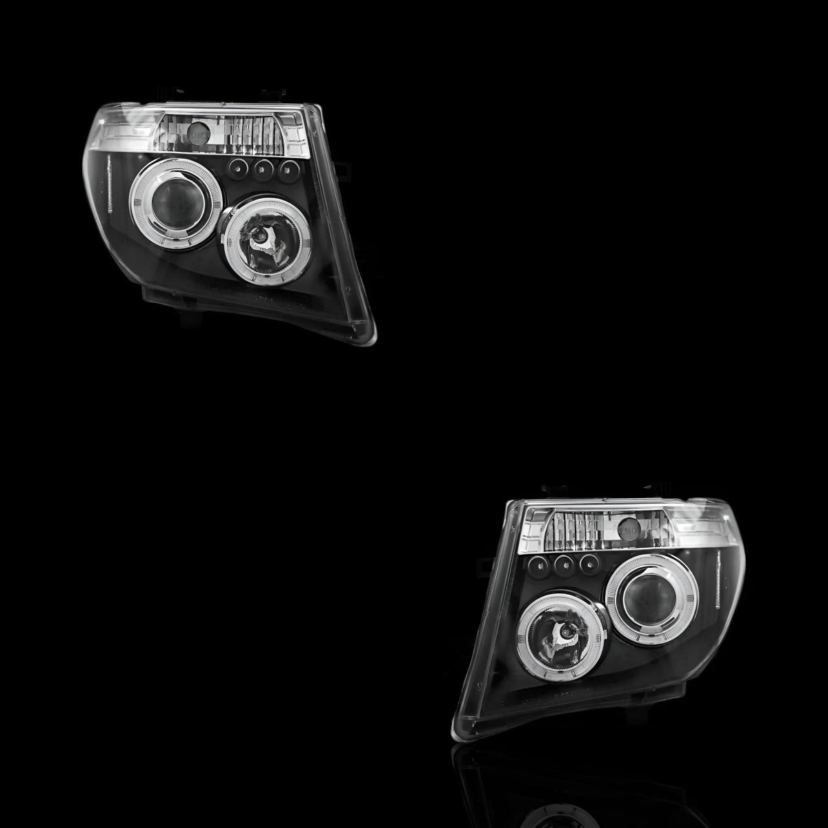 Halo Angel Eyes Headlights – Fits Nissan Navara D40 (2005–2010) | LH + RH Pair - Blckline Automotive