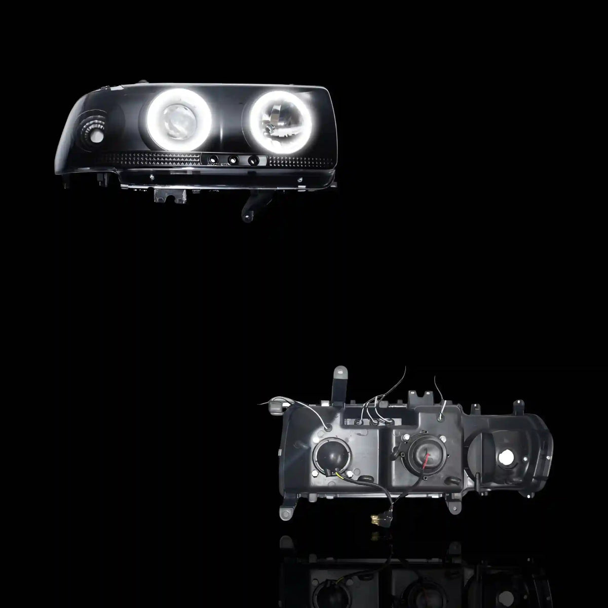 Halo Angel Eyes Projector Headlights – Fits Toyota LandCruiser 80 Series (1990–1997) | LH + RH Pair - Blckline Automotive
