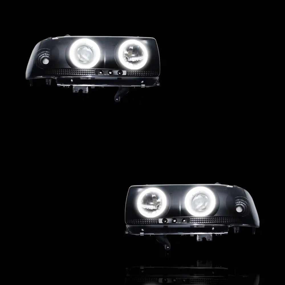 Halo Angel Eyes Projector Headlights – Fits Toyota LandCruiser 80 Series (1990–1997) | LH + RH Pair - Blckline Automotive