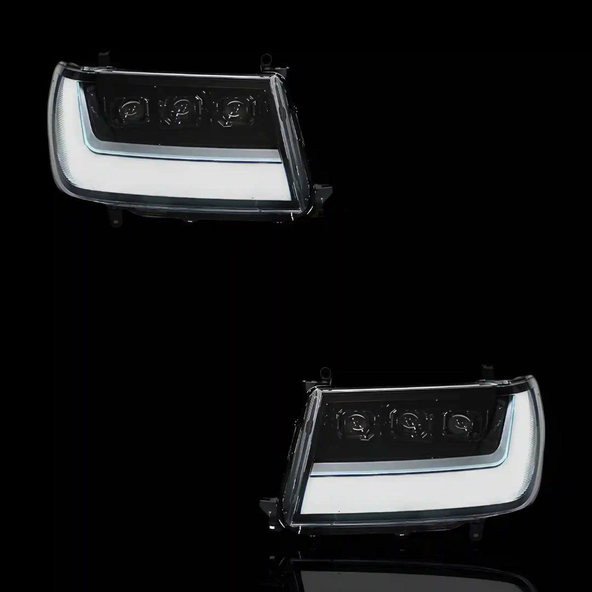 INFO Sequential Full LED DRL Projector Headlights – Fits Toyota LandCruiser 100 Series (2005 - 2007) | LH + RH - Blckline Automotive