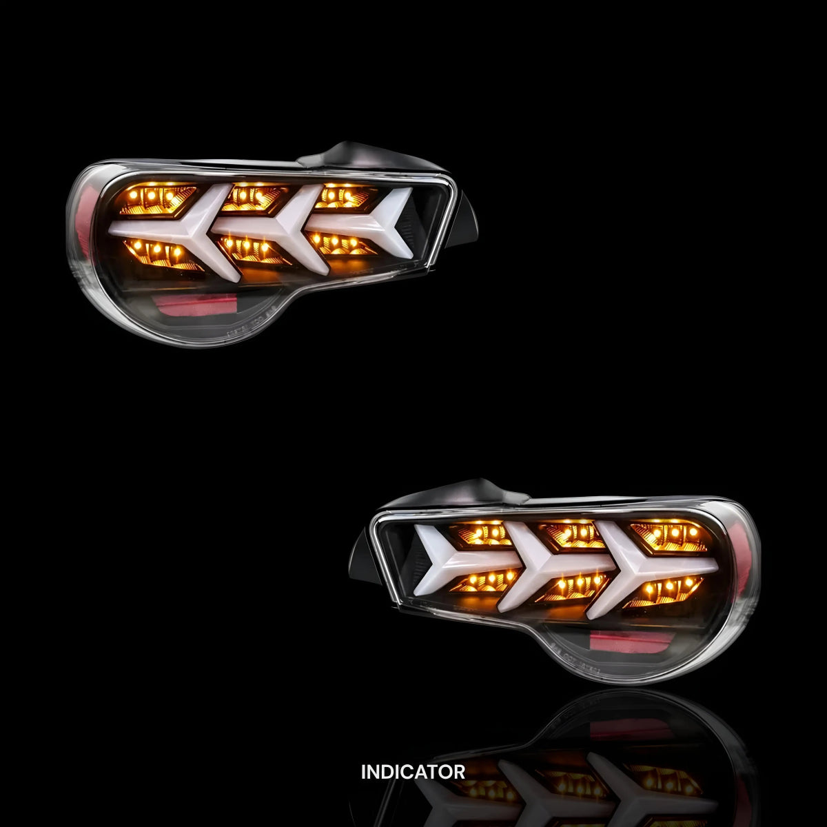 Lambo - Style Sequential Black LED Tail Lights – Fits Toyota 86 / GT86 (2012–2020) | LH + RH Pair - Blckline Automotive