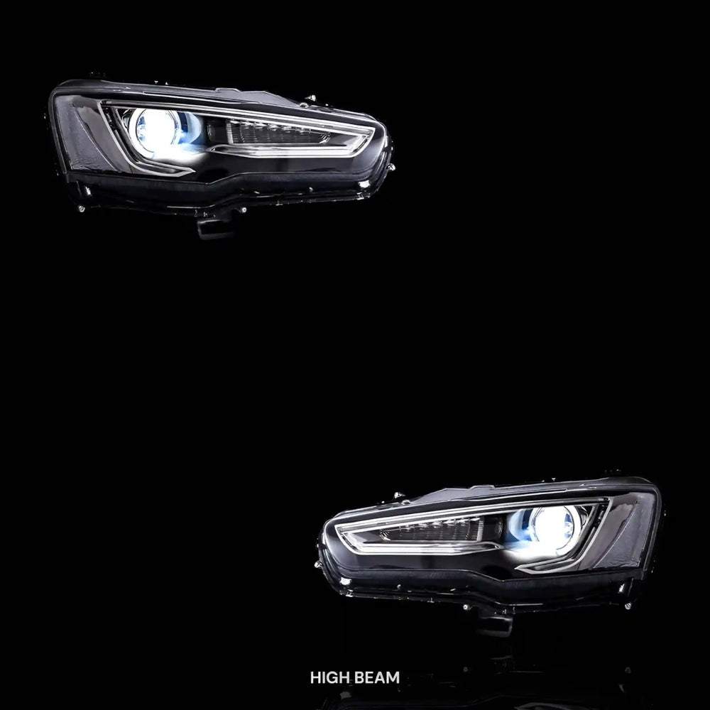 LED DRL Headlights – Fits Mitsubishi Lancer Evolution X CF CJ (2007 - 2017) | LH + RH Pair - Blckline Automotive