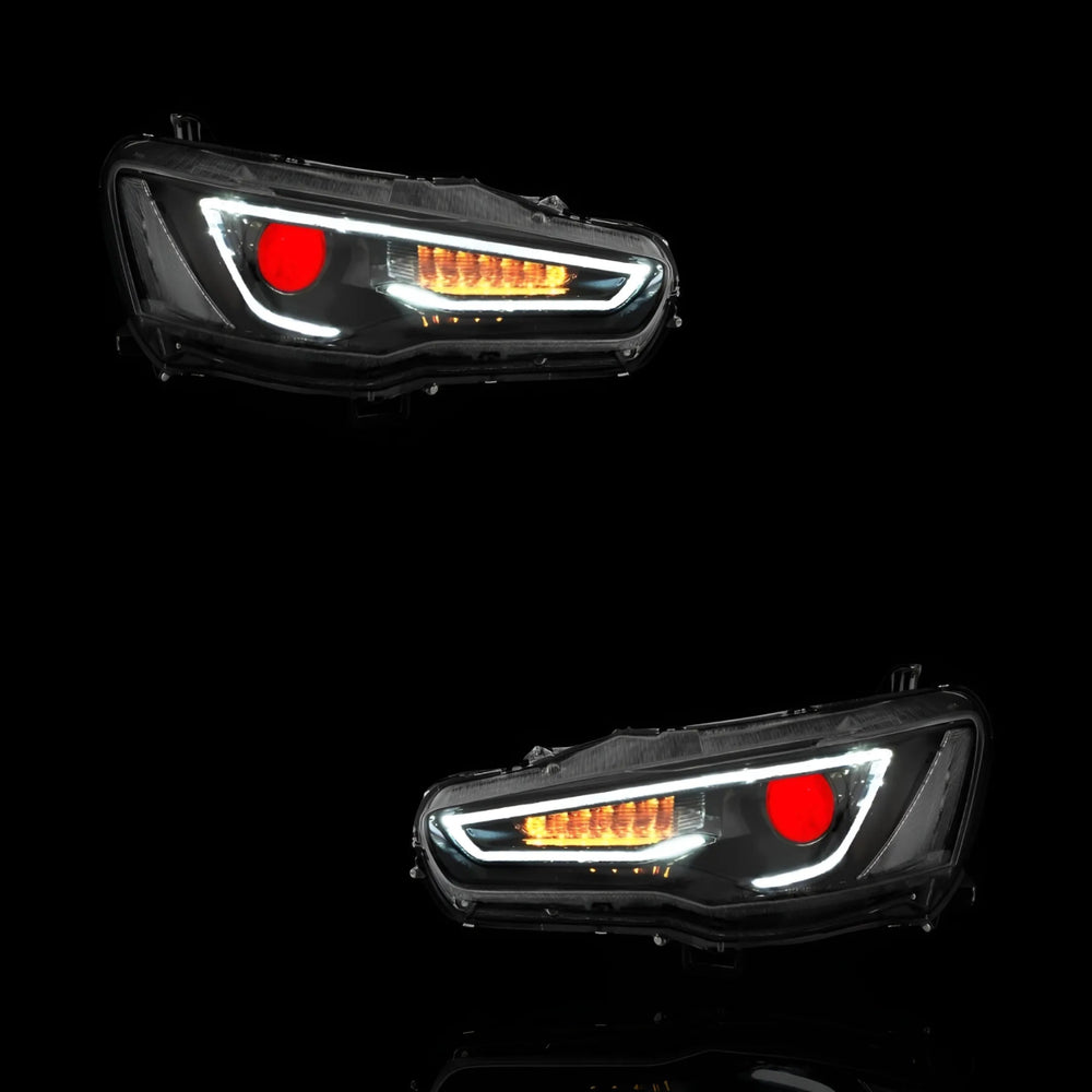 
                  
                    LED DRL Projector Headlights – Fits Mitsubishi Lancer Evolution X CF CJ (2007 - 2017) | LH + RH Pair - Blckline Automotive
                  
                