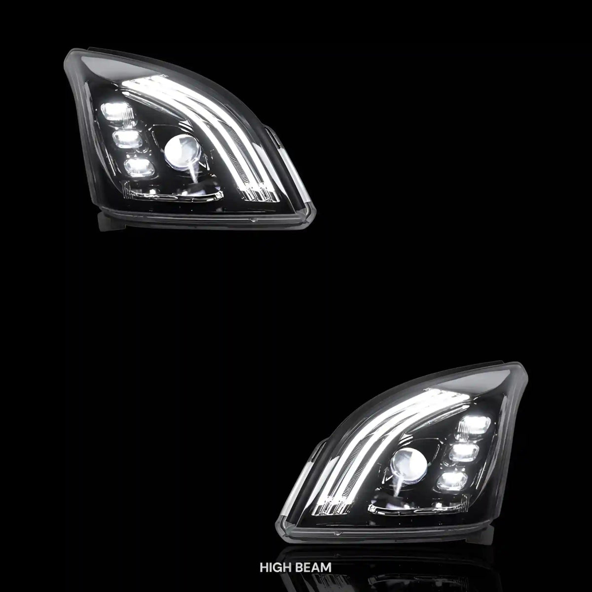 Sequential Black Demon Eye LED DRL Projector Headlights – Fits Toyota Prado 120 Series (2003 - 2009) | LH + RH Pair - Blckline Automotive