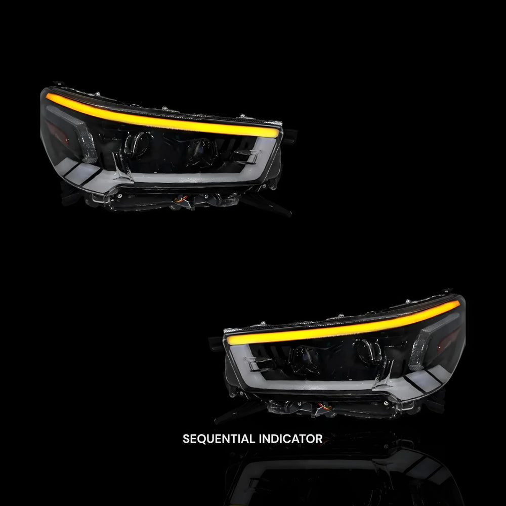 
                  
                    Sequential DRL Projector Headlights – Fits Toyota Hilux N80 (2020–2024) | LH + RH Pair - Blckline Automotive
                  
                
