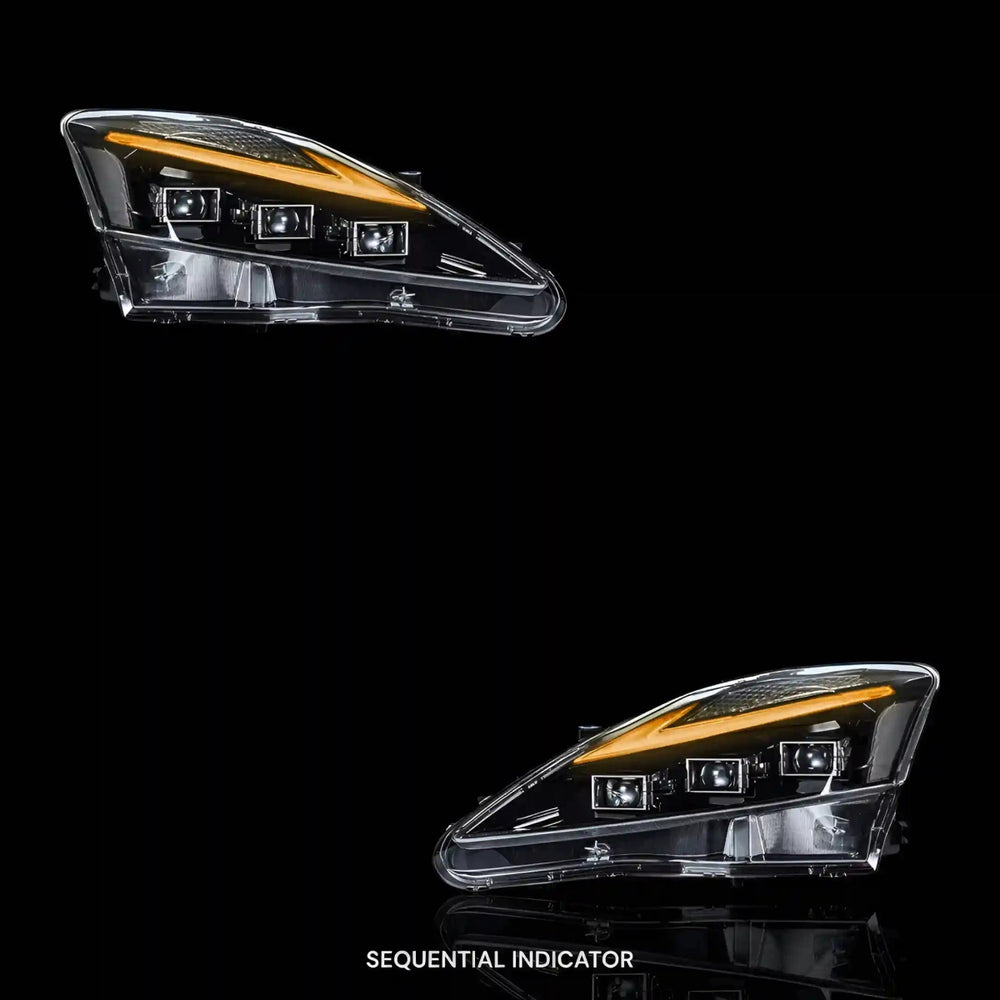 Sequential Indicator Blue Headlights – Fits Lexus IS250 IS350 IS - F (2006 - 2013) | LH + RH Pair - Blckline Automotive