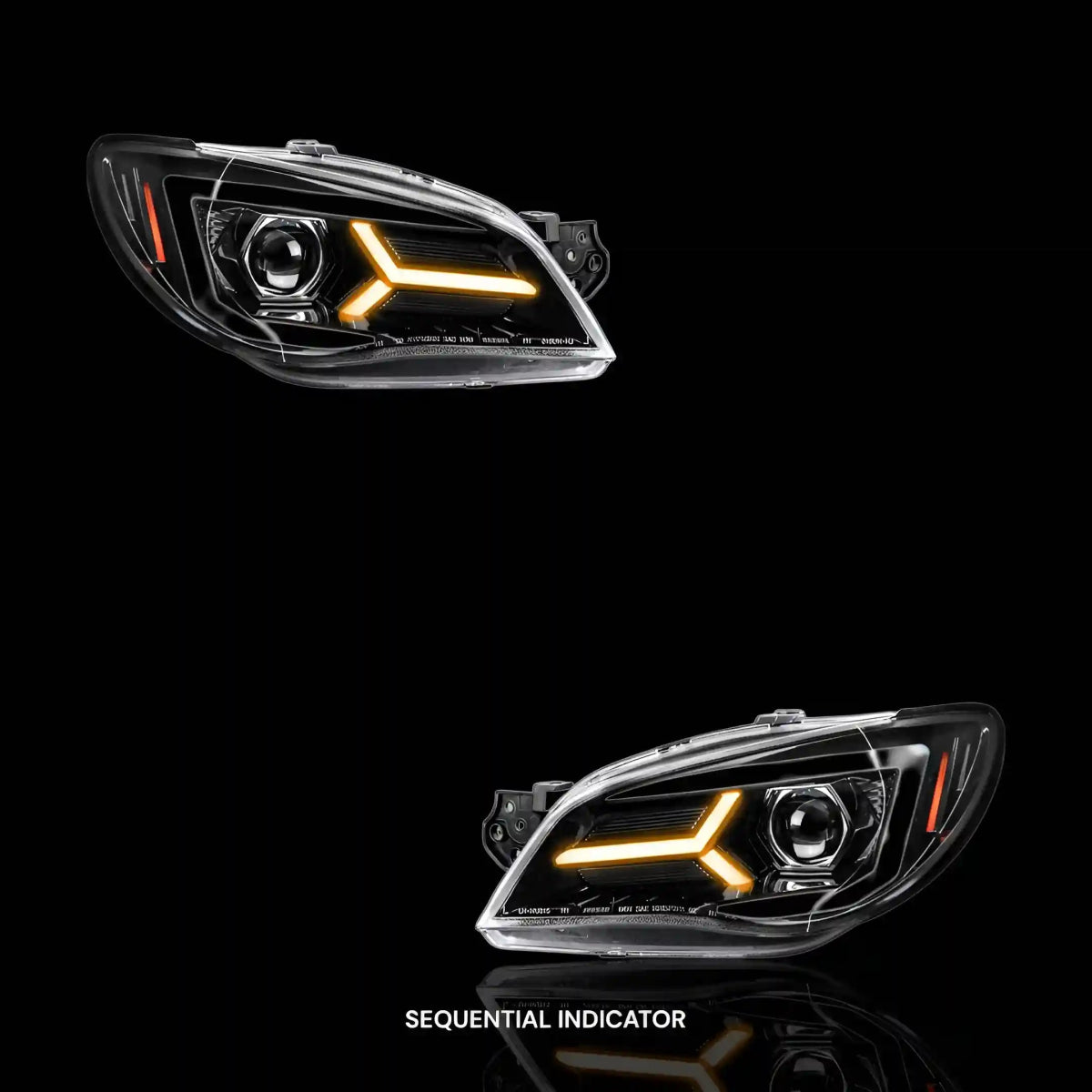 Sequential Projector Headlights – Fits Subaru Impreza GD WRX Hawk Eye (2006 - 2007) | LH + RH Pair - Blckline Automotive