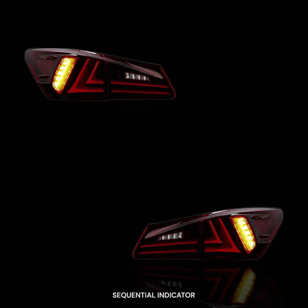 
                  
                    Sequential Red Full LED Tail Lights – Fits Lexus IS250 GSE20 / GSE30 (2006 - 2013) | LH + RH Pair - Blckline Automotive
                  
                