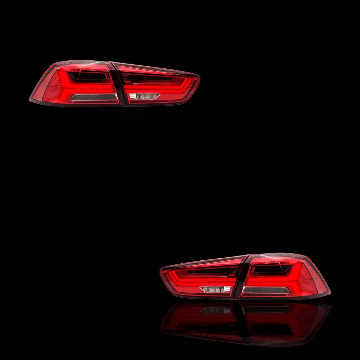 Sequential Red LED Tail Lights – Fits Mitsubishi Lancer Evo X / CJ / CF (2008 - 2017) | LH + RH Pair - Blckline Automotive