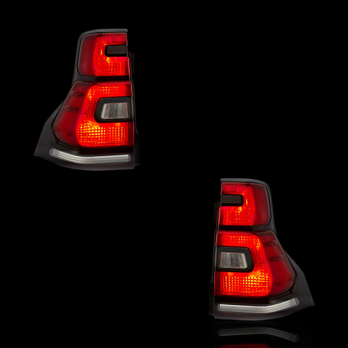 Sequential Red Smoked LED Tail Lights – Fits Toyota LandCruiser Prado 150 Series (2010–2017) | LH + RH Pair - Blckline Automotive