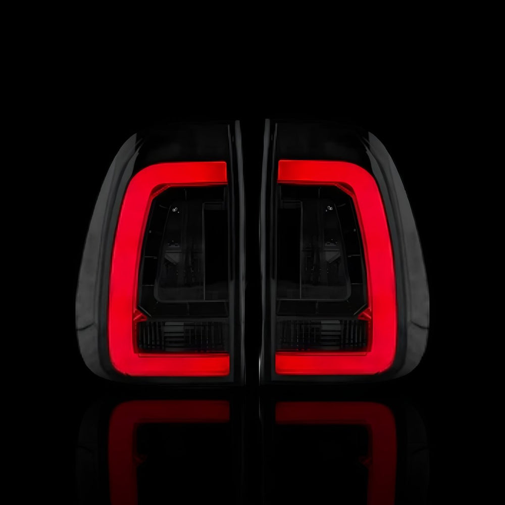 Smoked Black 3D Stripe Bar LED Tail Lights – Fits Toyota Hilux N80 / Revo Rocco (2015–2024) | LH + RH Pair - Blckline Automotive