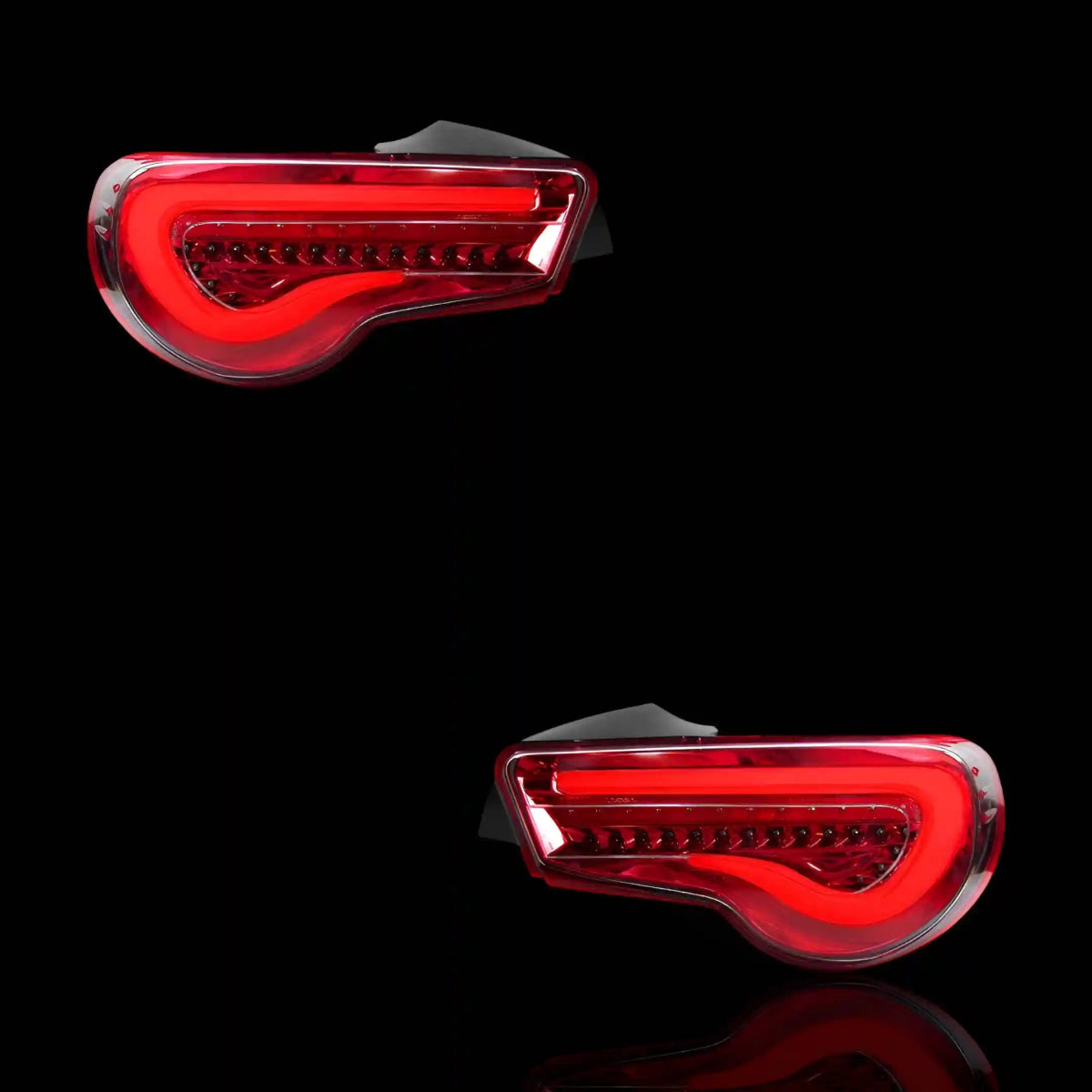 Valenti Sequential Clear Red 3D Stripe Bar Full LED Tail Lights – Fits Toyota 86 / ZN6 1st Gen. (2012 - 2021) | LH + RH Pair - Blckline Automotive